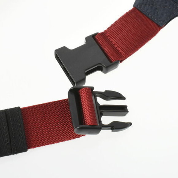 BALENCIAGA Logo Waist Bag Navy Blue Red Nylon Body - Picture 9 of 12